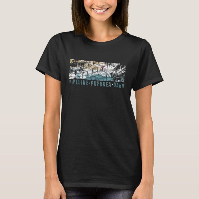 Hawaii Pipeline Surf North Shore Hawaiian Surfer T T-Shirt (Front)