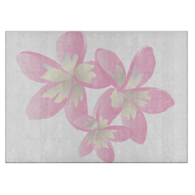 Hawaii Plumeria Flowers Cutting Board (Front)
