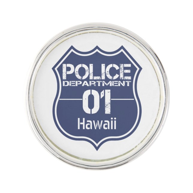 Hawaii Police Department Shield 01 Lapel Pin (Front)