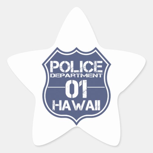 Hawaii Police Department Shield 01 Star Sticker