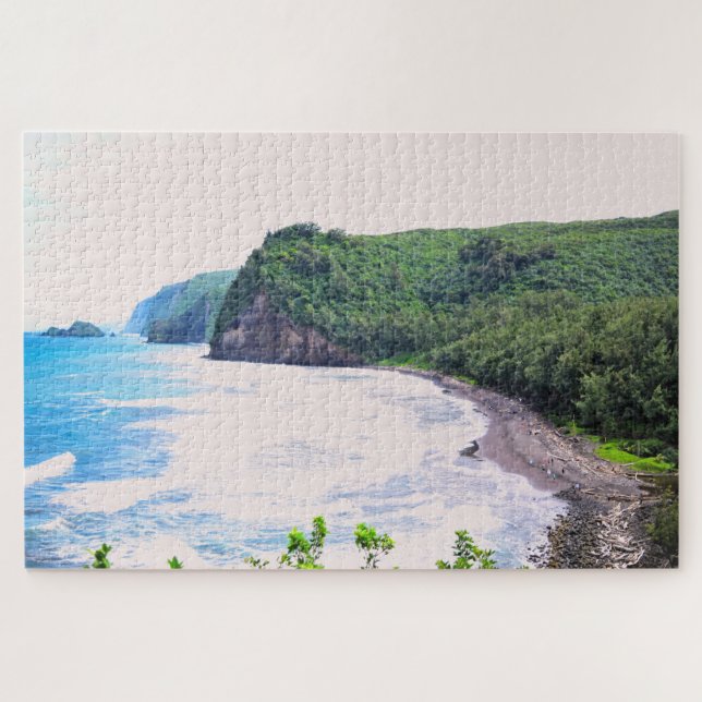 Hawaii - Pololu Beach - 20x30 - 1014 pcs. Jigsaw Puzzle (Horizontal)