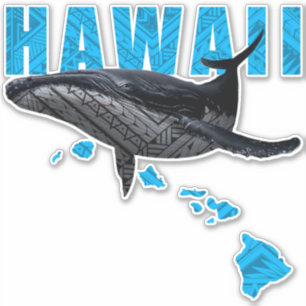 HAWAII POLYNESIAN TRIBAL HUMPBACK HAWAII ISLANDS STICKER