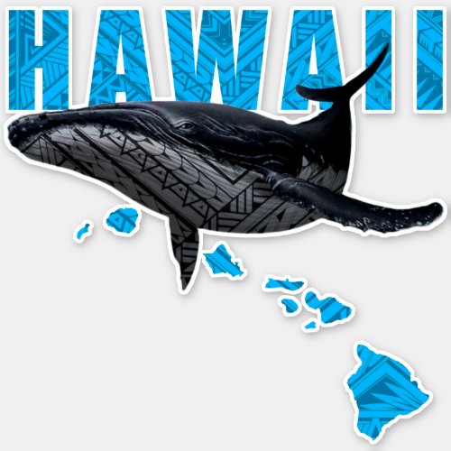 HAWAII POLYNESIAN TRIBAL HUMPBACK HAWAII ISLANDS STICKER