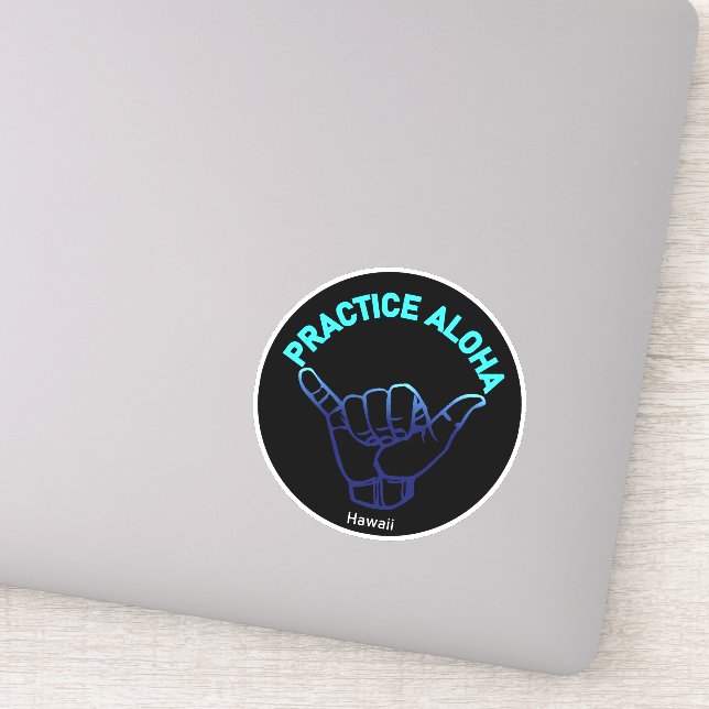 Hawaii Practice Aloha HIPacific Shaka (Hang loose) Sticker (Detail)