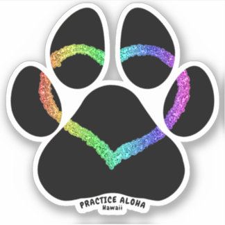 Hawaii Practice Aloha - Puppy Love Rainbow Sticker