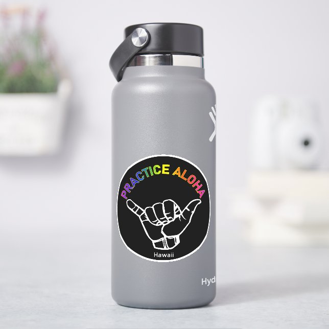 Hawaii Practice Aloha Shaka (Hang loose) Sticker (HydroFlask)