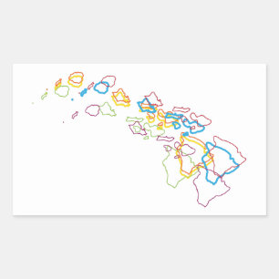 hawaii pride blur rectangular sticker