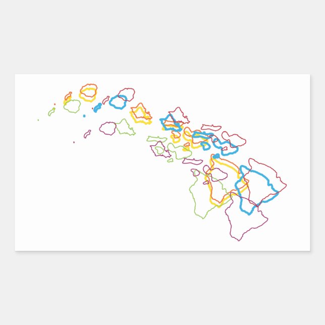 hawaii pride blur rectangular sticker (Front)