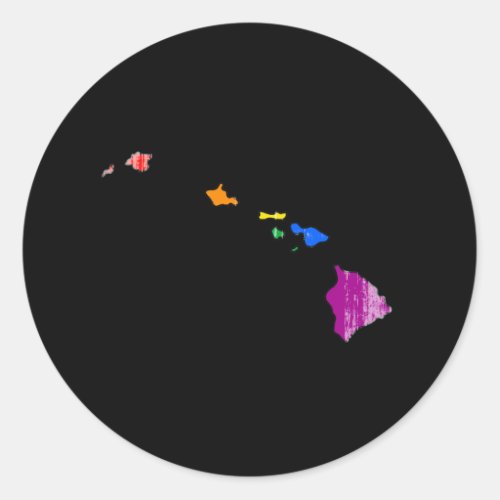 HAWAII PRIDE _ DISTRESSED _png Classic Round Sticker