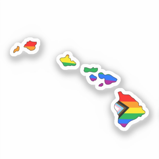 Hawaii Progress Pride Sticker (Front)
