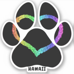 Hawaii Puppy Love Rainbow Sticker