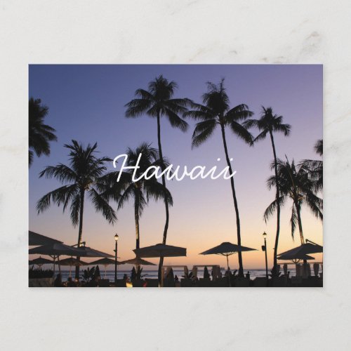 Hawaii resort sunset postcard