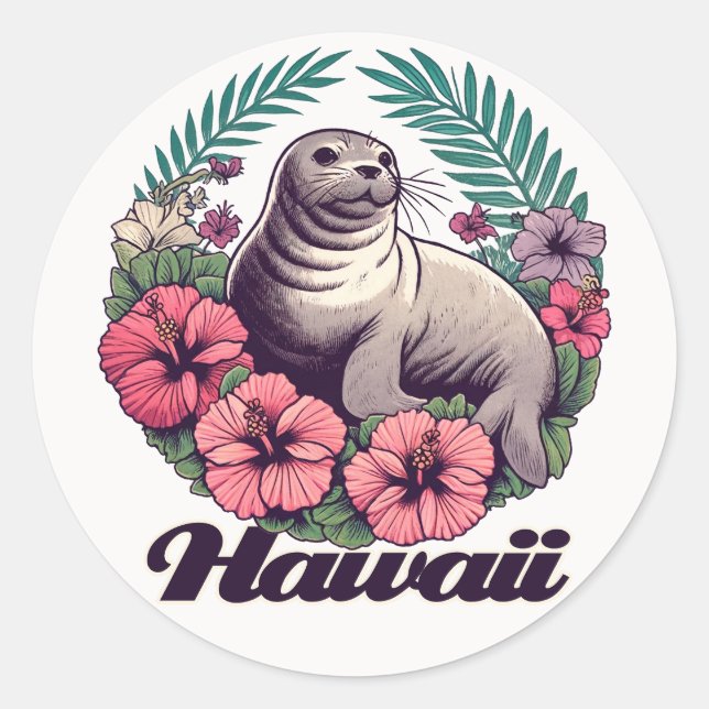 Hawaii Retro Monk Seal Hawaiian               seal (Front)