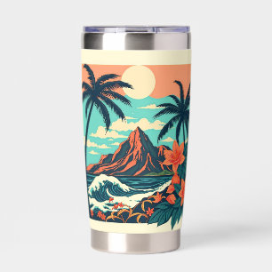 Hawaii Retro Tropical Travel Insulated Tumbler