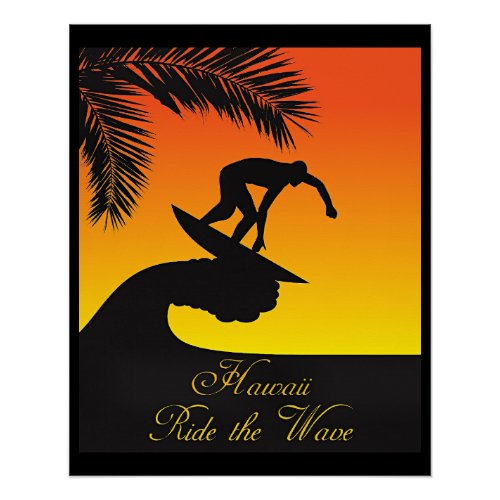 Hawaii Ride the Wave Poster