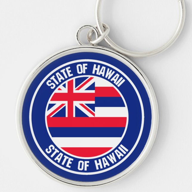 Hawaii Round Emblem Keychain (Front)
