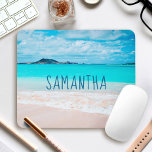 Hawaii Sandy Beach Blue Ocean Photo Custom Name Mouse Pad<br><div class="desc">Remind yourself of the fresh salt smell of the ocean air whenever you use this stunning vibrantly-colored photography personalized name mousepad. Exhale and explore the solitude of an empty Hawaiian beach. Makes a great gift for someone special! Just type in the name of your choice and you can easily personalize...</div>
