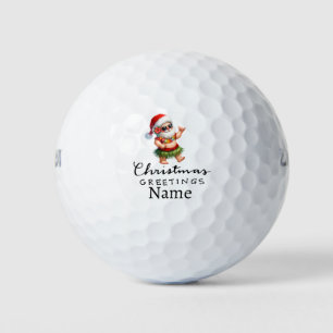 Hawaii Santa Personalized Christmas Happy Holiday Golf Balls