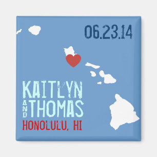 Hawaii Save the Date - Customizable City Magnet