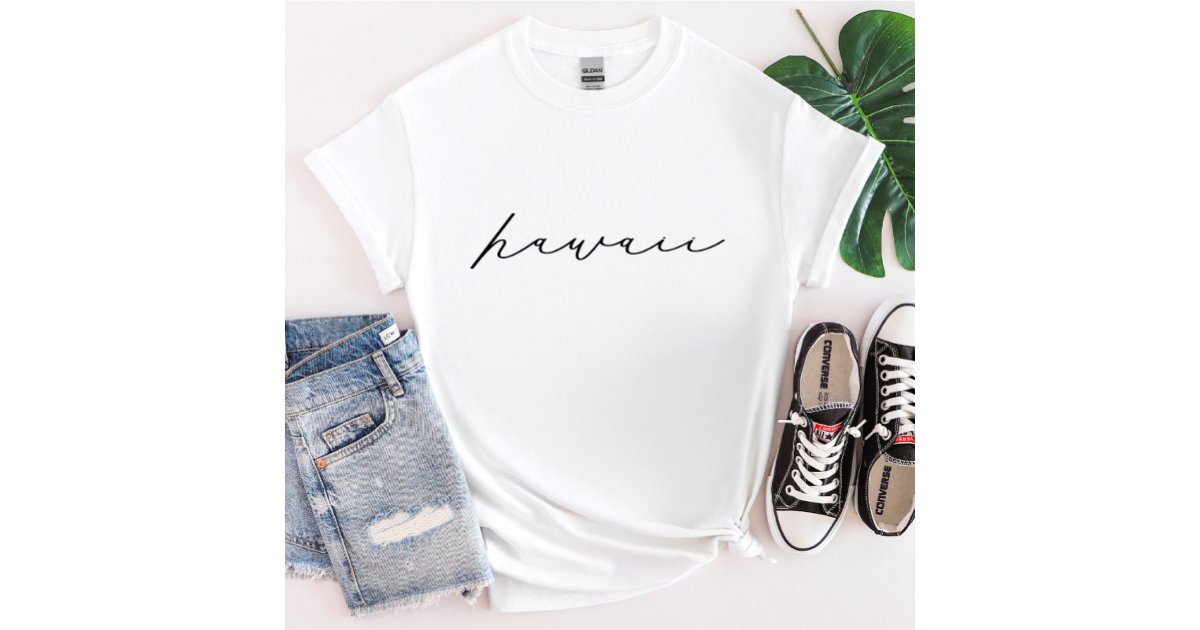 Hawaii Script State Women’s T-Shirt | Zazzle
