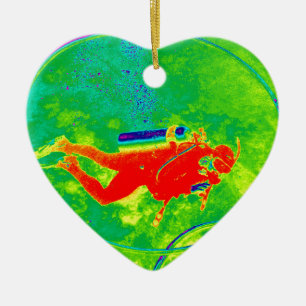 Hawaii Scuba Diver Ceramic Ornament