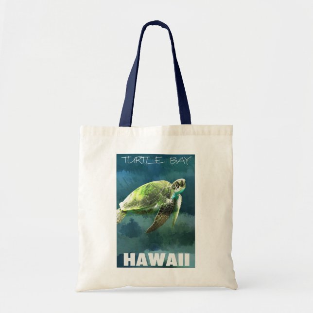 Hawaii Sea Turtle Artistic Tote Bag (Front)