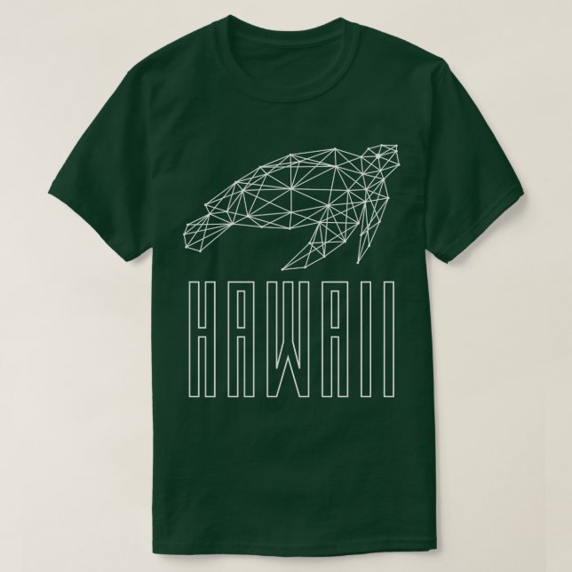 Hawaii Sea Turtle Geo White TShirt (Design Front)