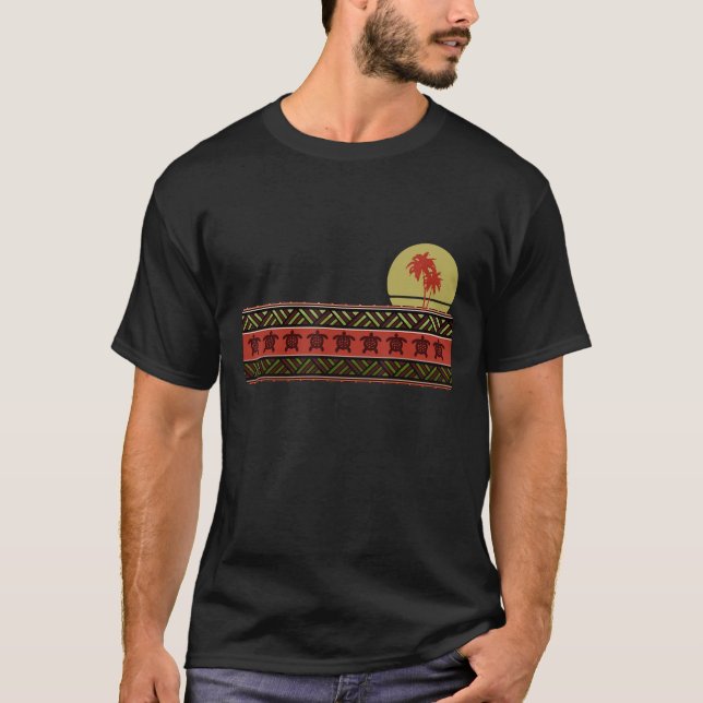 Hawaii Sea Turtle Maori Tribal New Zealand Polynes T-Shirt (Front)