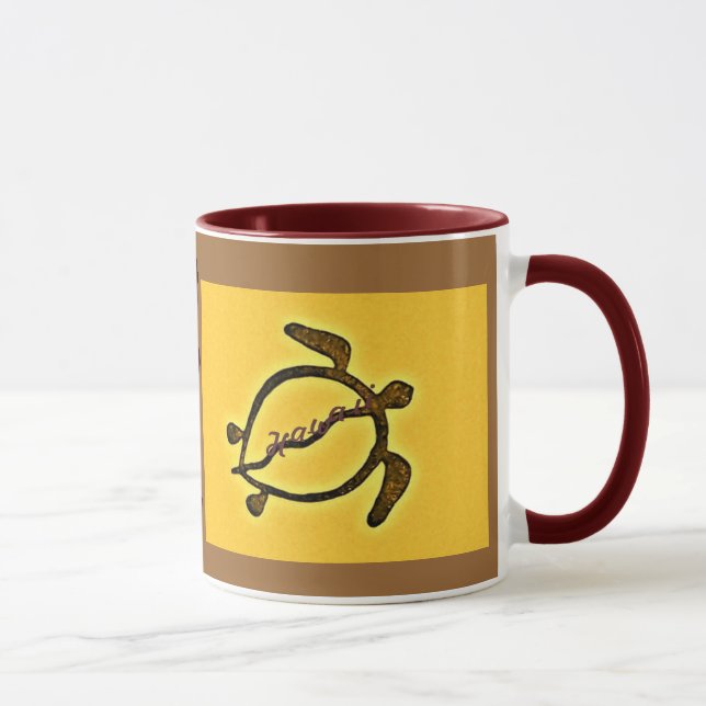 Hawaii Sea Turtle Petroglyph Mug (Right)
