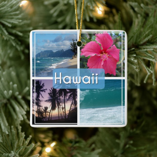 Hawaii Seascape Ceramic Ornament (Tree)