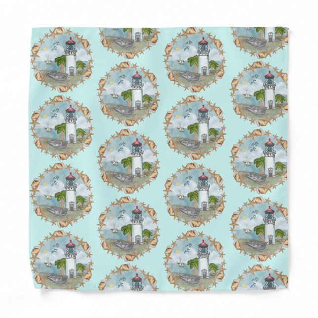 Hawaii Shells Lighthouse Bandana (Front)