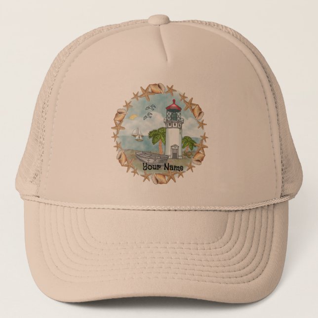 Hawaii Shells Lighthouse  hat (Front)