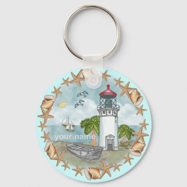 Hawaii Shells Lighthouse  keychain  (Front)
