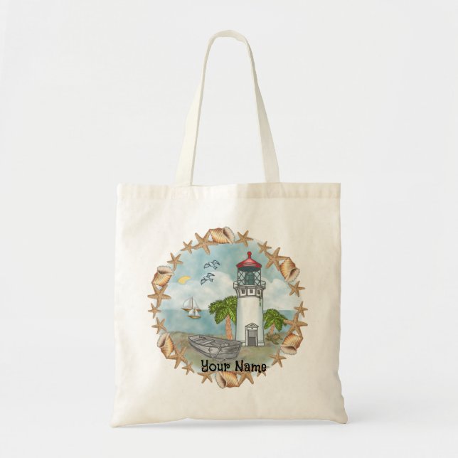 Hawaii Shells Lighthouse  Tote Bag (Front)