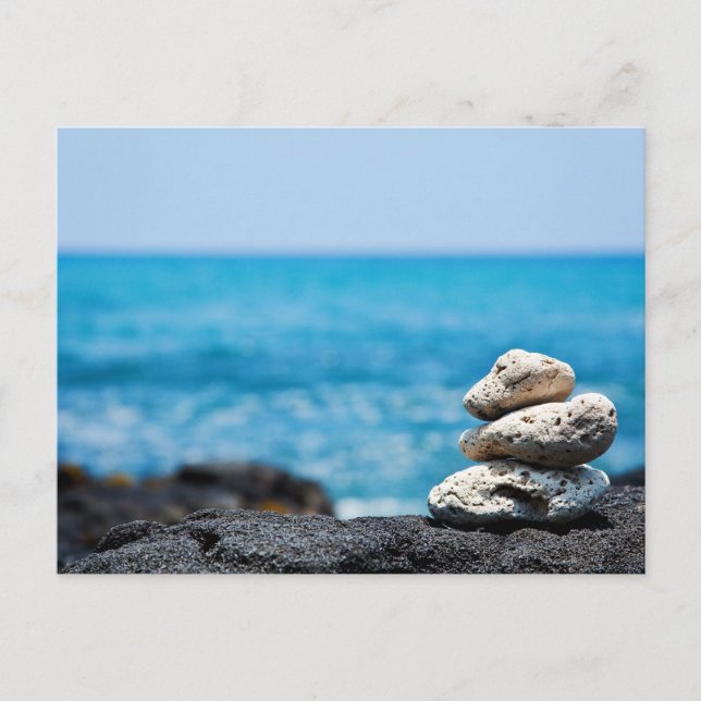 Hawaii Shoreline - White Coral, Black Lava Rocks Postcard (Front)