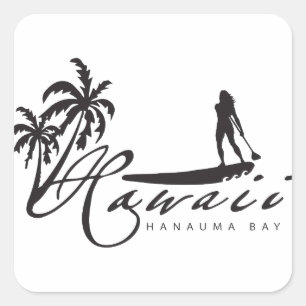 Hawaii Stand Up Paddle Square Sticker