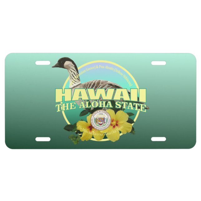 Hawaii State Bird & Flower License Plate (Front)