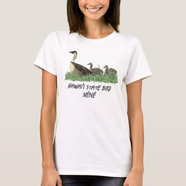 Hawaii State Bird Nene Goose Family T-Shirt (Front)