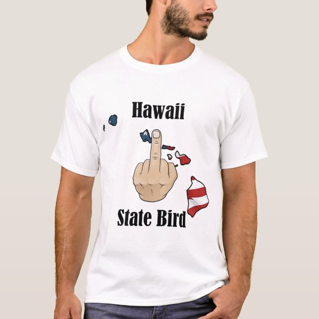 Hawaii state bird t-shirt middle finger flag (Front)