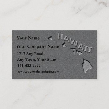 Hawaii State Business Card  Carved Stone Look by dbvisualarts at Zazzle