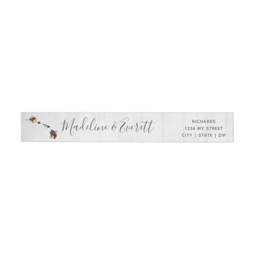 Hawaii State Destination Rustic Country Wedding Wrap Around Label