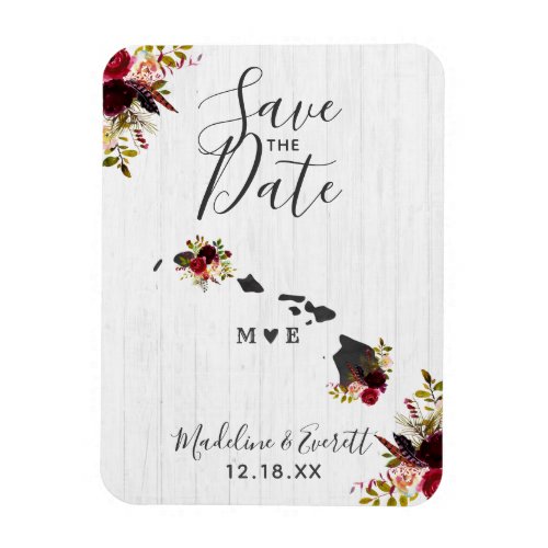 Hawaii State Destination Rustic Save the Date Magnet