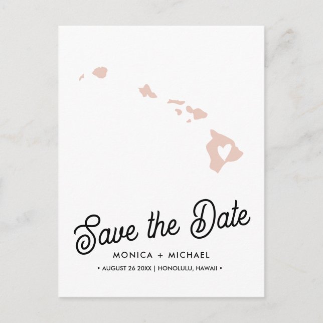 HAWAII State Destination Wedding  ANY COLOR! Announcement Postcard (Front)