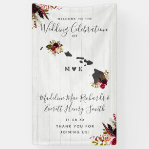Hawaii State Destination Wedding Welcome Banner