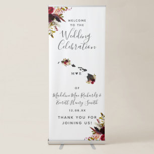 Hawaii State Destination Wedding Welcome Retractable Banner