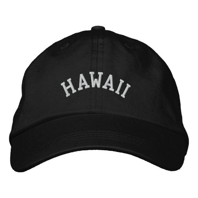 Hawaii State Embroidered Embroidered Baseball Hat (Front)