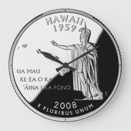 Hawaii State Faux Quarter Clock