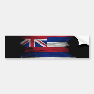 Hawaii state flag brush stroke, Hawaii flag Bumper Sticker