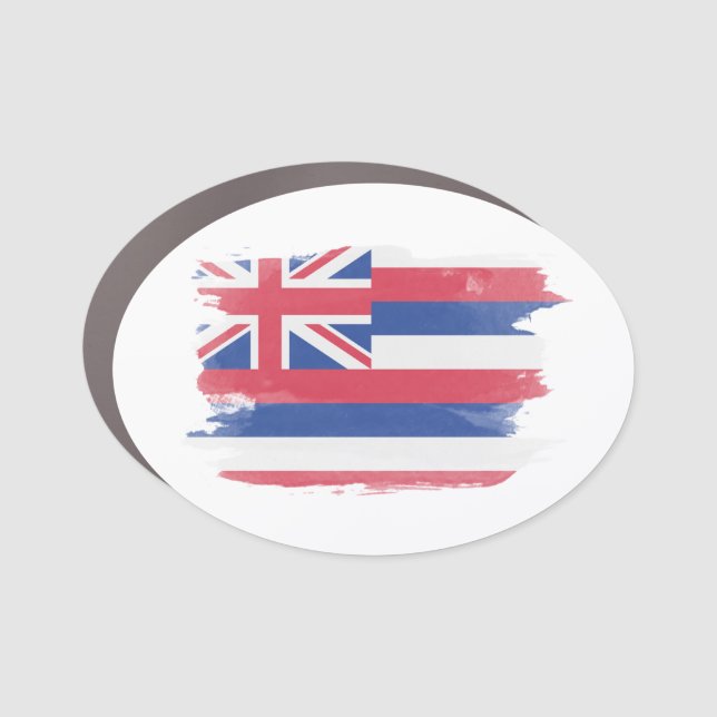 Hawaii state flag brush stroke, Hawaii flag Car Magnet (Front)