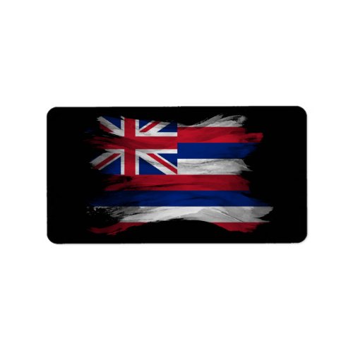 Hawaii state flag brush stroke Hawaii flag Label